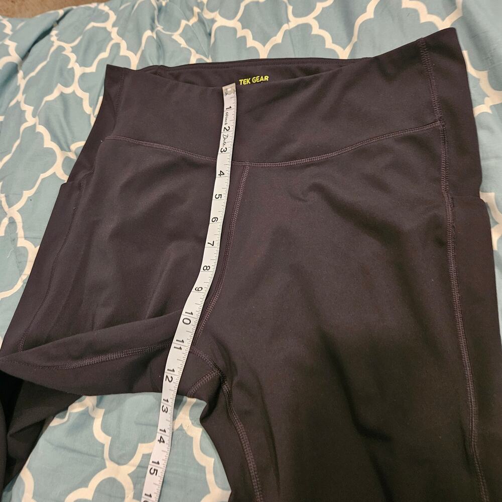 Tek Gear Ultrastretch Black High Rise Athletic Leggings XXL Side Pocket - Picture 6 of 8